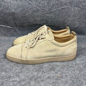 Christian Louboutin Louis Junior Beige Suede Low Top Sneakers EU 45 US 12
